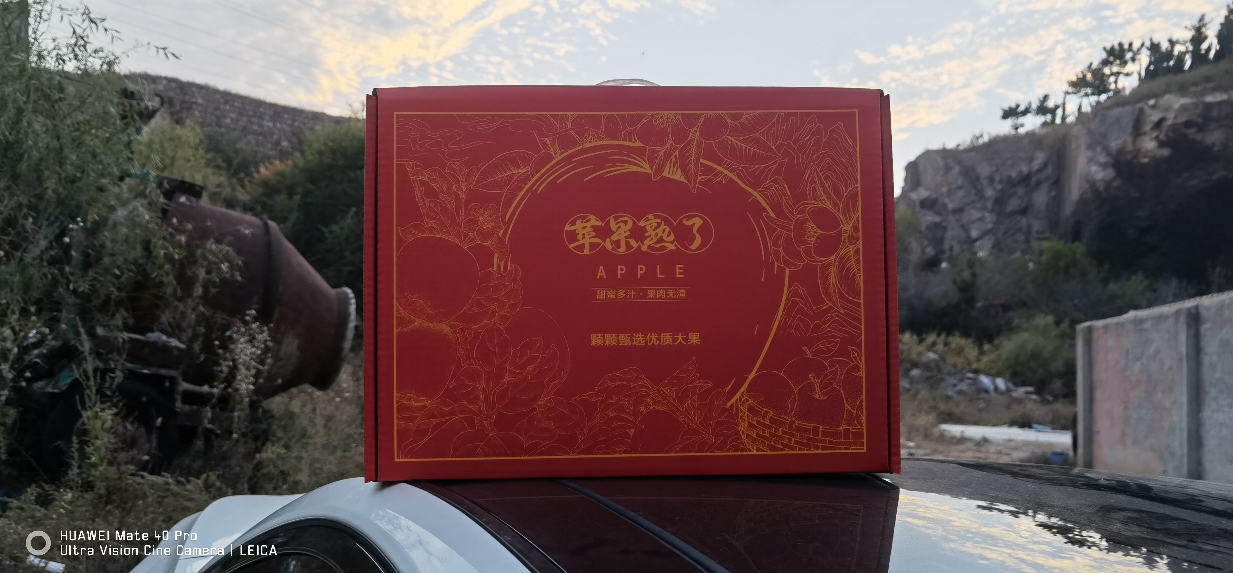 苹果熟了正红色金色线描经典礼盒 - 尧晟包装苹果系列产品